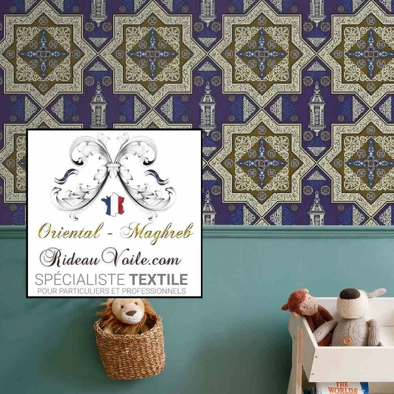 Tissu ignifuge ameublement imprimé Arabe designer Maghreb architecte Marocain voilage