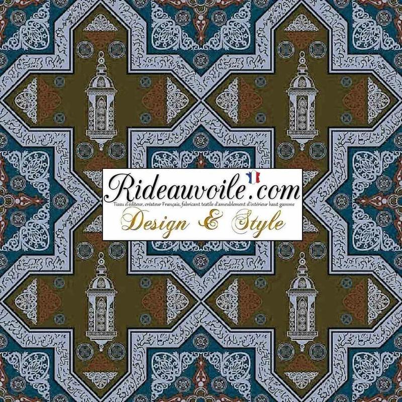 Tissu ameublement motif Arabe designer Maghreb Riad architecte Maroc confection Rideau