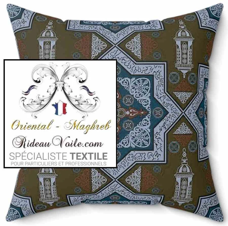 Tissu ameublement motif Arabe designer Maghreb Riad architecte Maroc confection Rideau