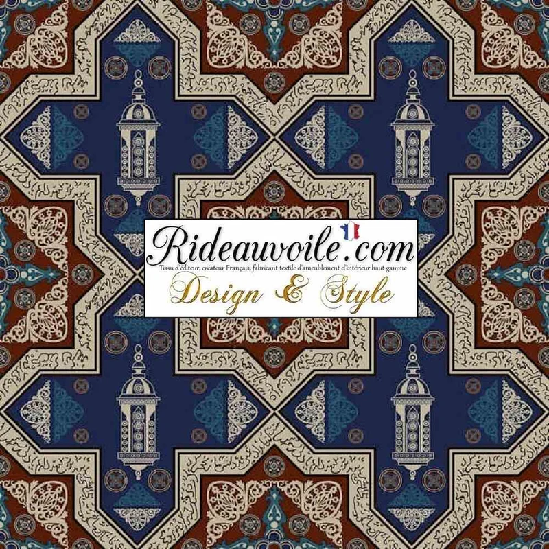 Tissu ameublement motif Arabe Maghreb Maroc au mètre confection Rideau tapisserie