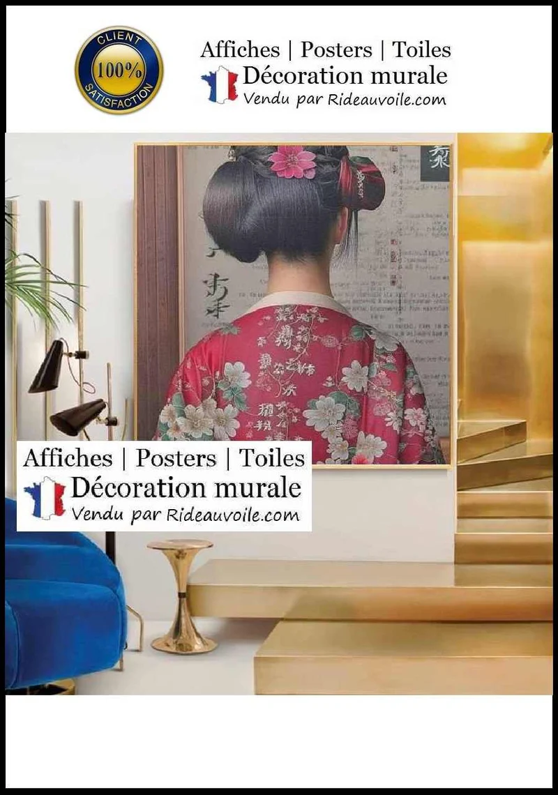 Toile murale tableau Estampe Geisha Japonaise décoration galerie art Hôtellerie restaurant