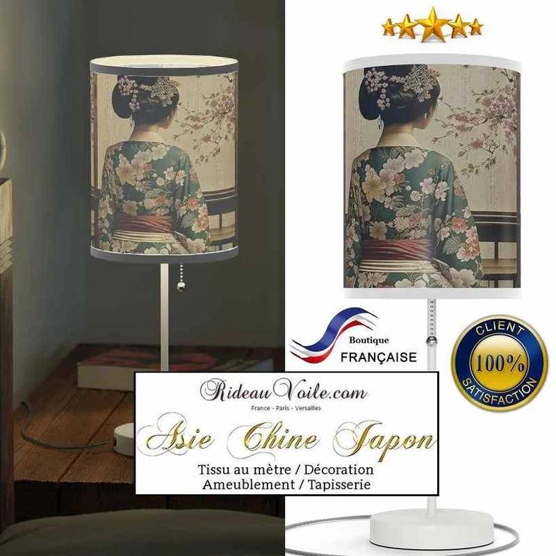 Tissu ameublement ignifuge motif japonais occultant thermique mètre rideau sur mesure