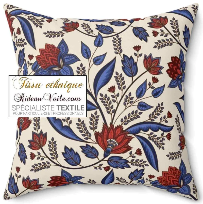 Tissu ethnique exotique ameublement motif Indien Paisley orient mètre rideau
