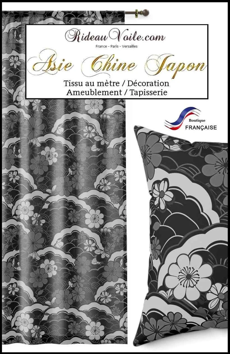 Tissu & Papier peint tapisserie imprimé japonais mètre Chinois ignifuge voilage rideau