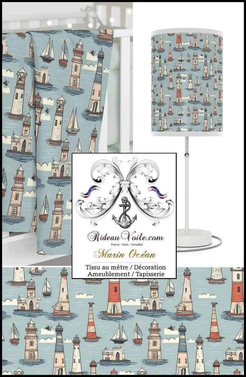 Boutique nautique Tissus maritimes - Ambiance de mer plage décoration phare bateau