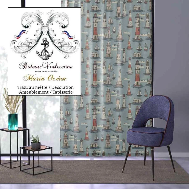 Boutique nautique Tissus maritimes - Ambiance de mer plage décoration phare bateau