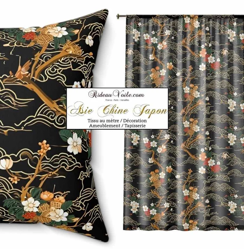 Maison d'éditeur haut gamme tissu ameublement motif imprimé Japonais mètre