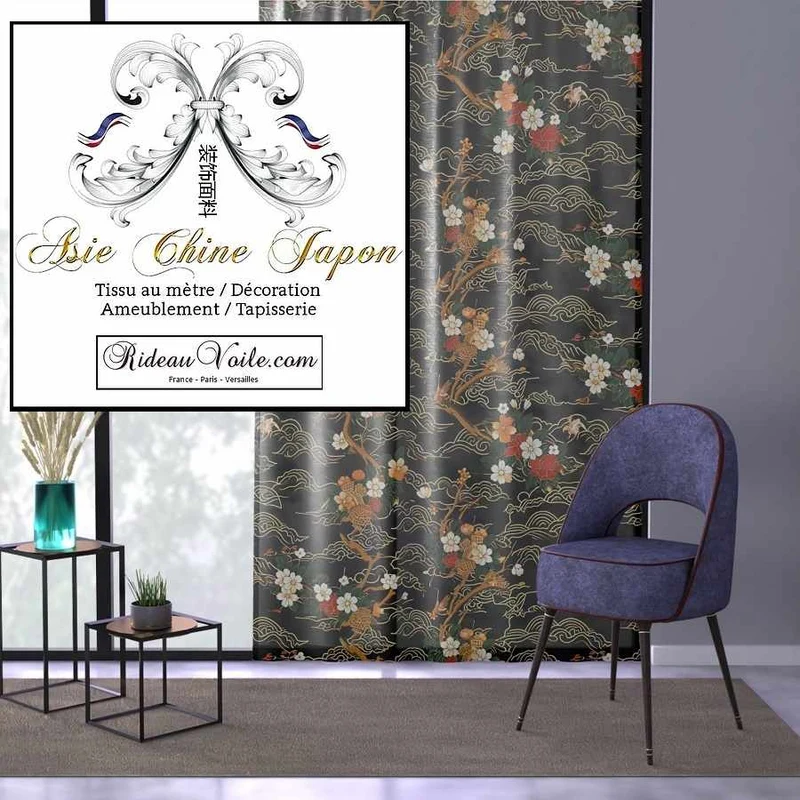 Maison d'éditeur haut gamme tissu ameublement motif imprimé Japonais mètre
