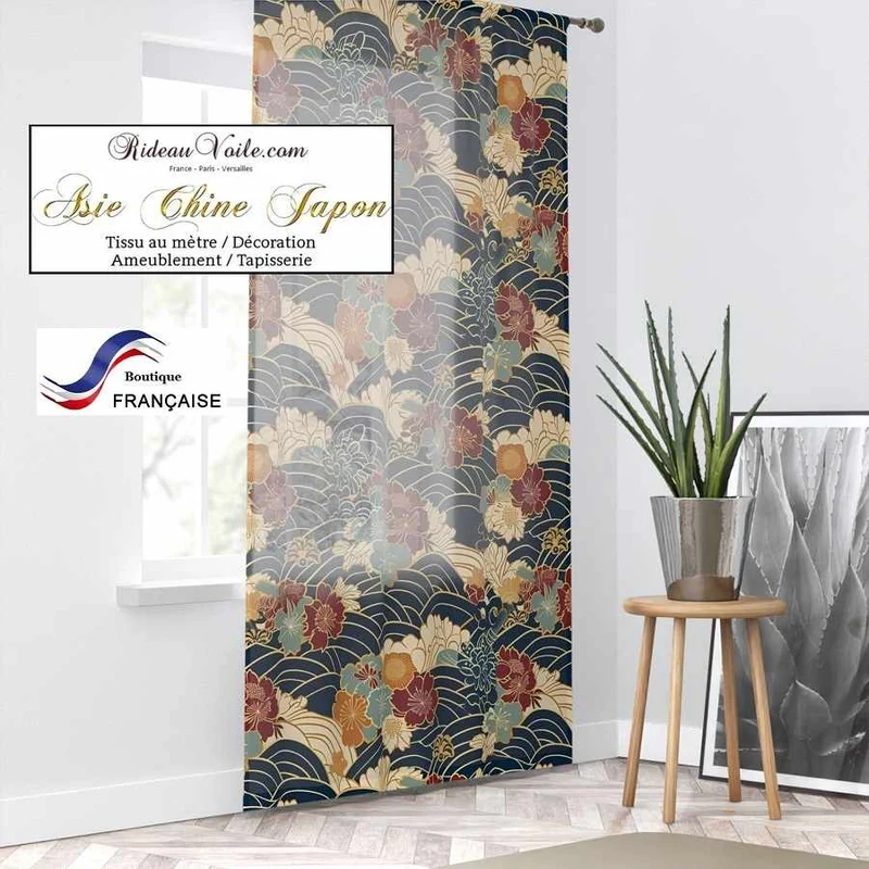 Tissu imprimé exotique tropical Japonais mètre décoration intérieur rideau sur mesure