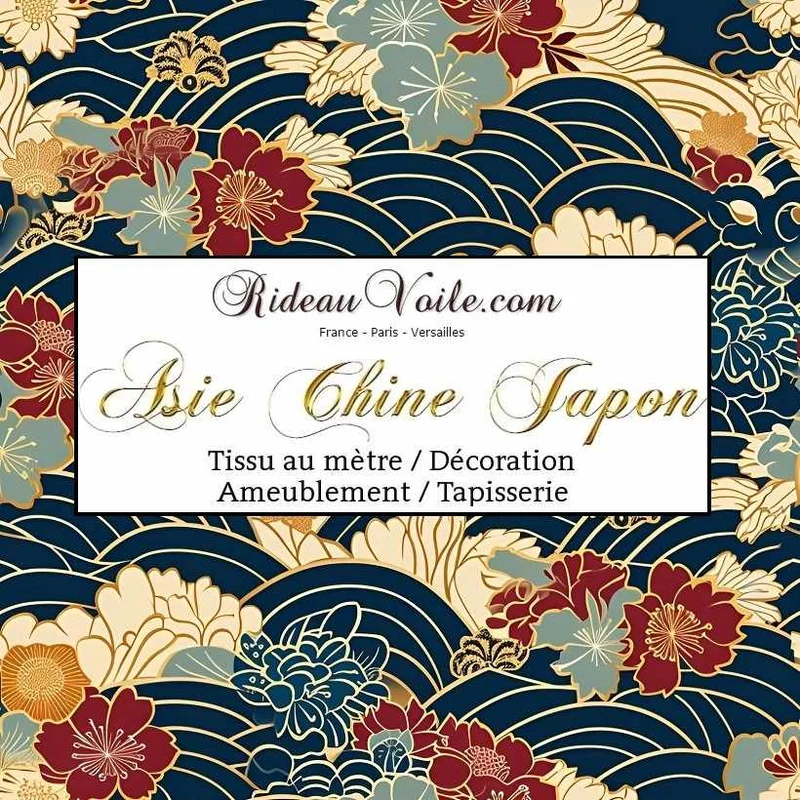 Tissu imprimé exotique tropical Japonais mètre décoration intérieur rideau sur mesure
