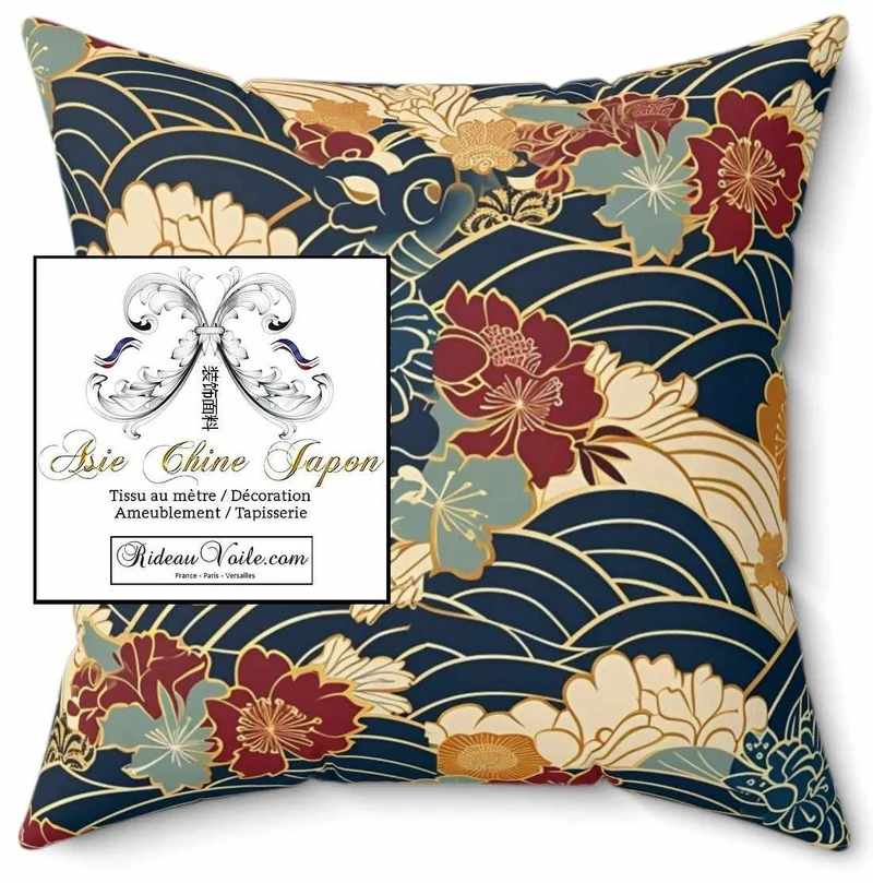 Tissu imprimé exotique tropical Japonais mètre décoration intérieur rideau sur mesure