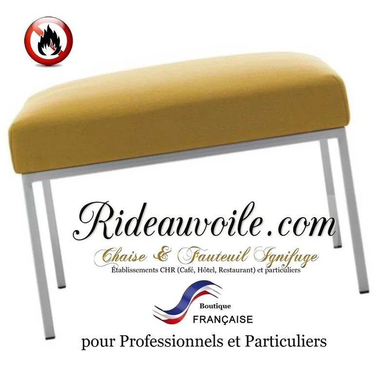 Agencement tapissier siège jaune intérieur Hôtel architecte designer SAFRAN ignifuge