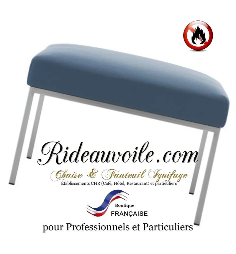 Architecte tapissier tissu ignifuge mètre Bleu gris Hôtel Restaurant siège fauteuil ignifuge pouf