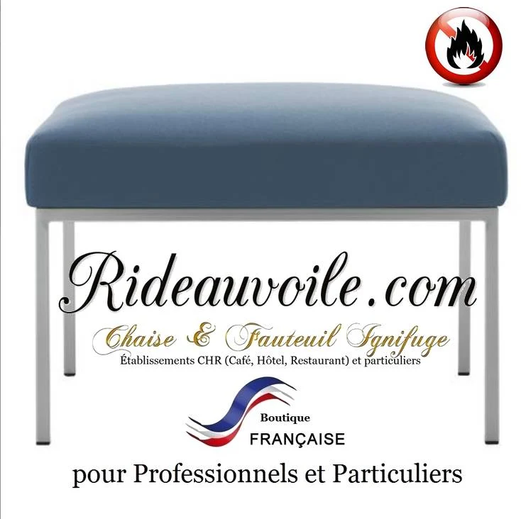 Architecte tapissier tissu ignifuge mètre Bleu gris Hôtel Restaurant siège fauteuil ignifuge pouf