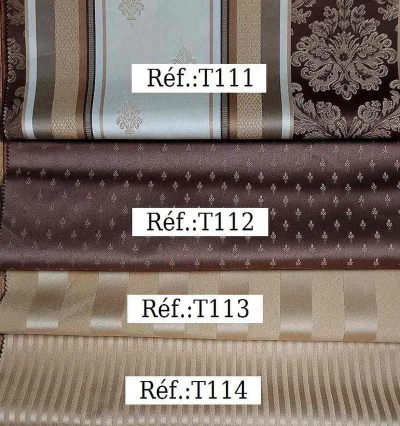 Jacquard ameublement tissu rayures Or marron rideau style Baroque Tapissier mural