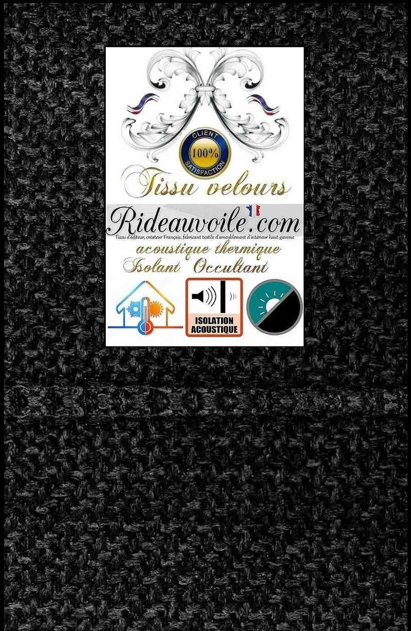 Tissu ameublement jacquard velours Occultant isolant thermique Acoustique mètre