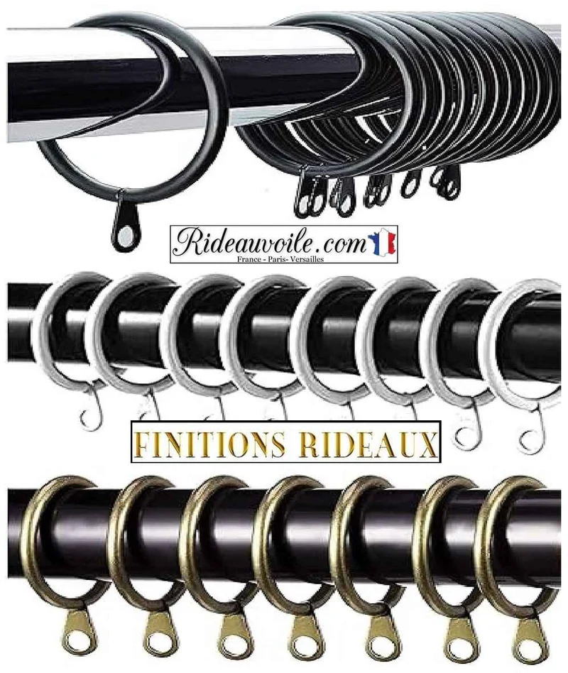 Confection rideau sur mesure finition Crochets métal, Anneaux œillets laiton