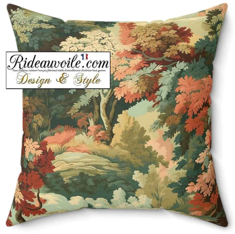 Tissu ameublement tapisserie paysage proantic Gobelin vintage au mètre rideau