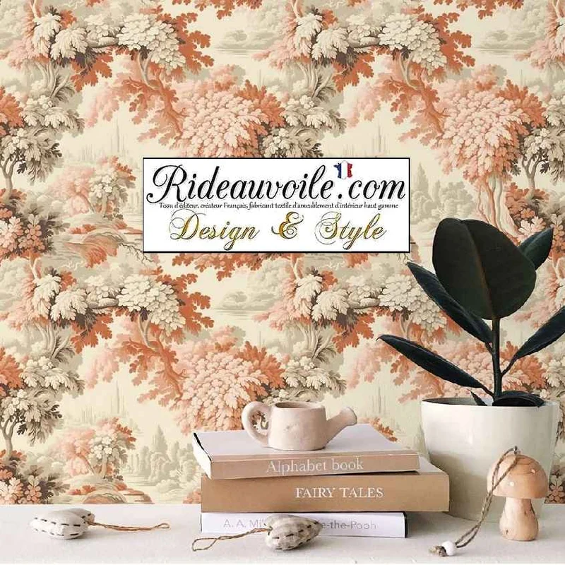 Tissu ameublement tapisserie paysage proantic style Gobelin vintage au mètre rideau