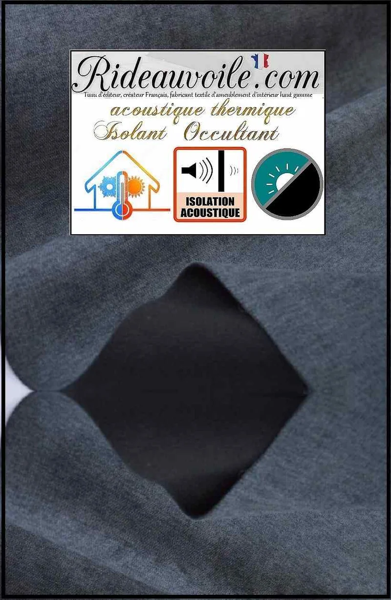 Rénovation velours Anthracite revers polaire Obscurcissant isolant thermique Acoustique