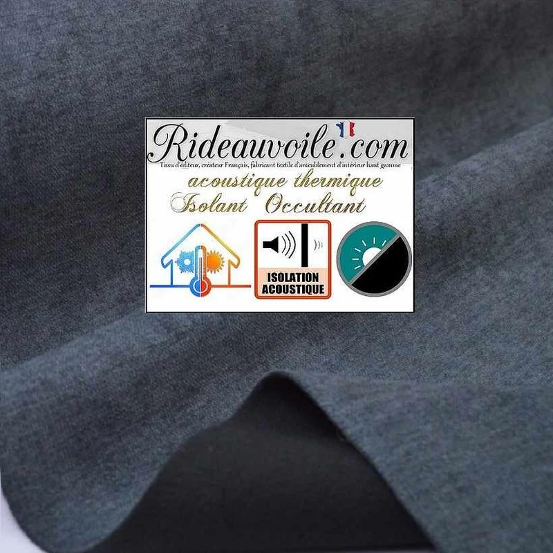 Rénovation velours Anthracite revers polaire Obscurcissant isolant thermique Acoustique