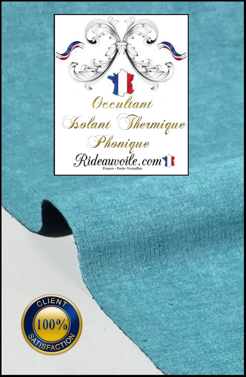 Tissu bleu turquoise isolation thermique phonique occultant architecte rénovation
