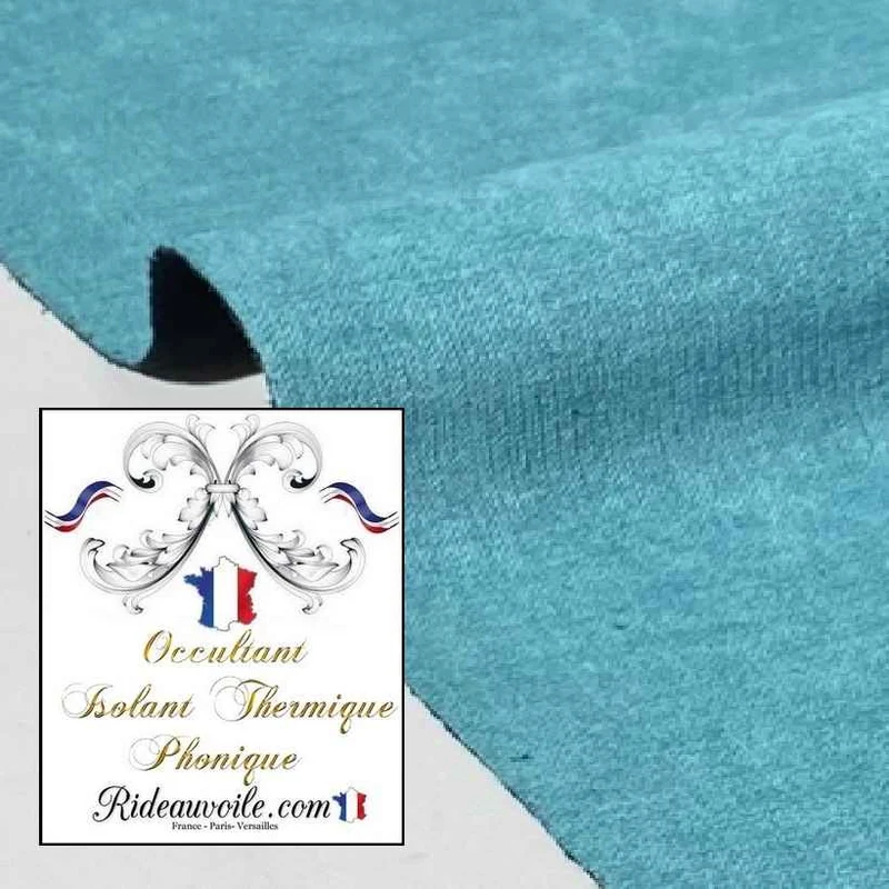 Tissu bleu turquoise isolation thermique phonique occultant architecte rénovation