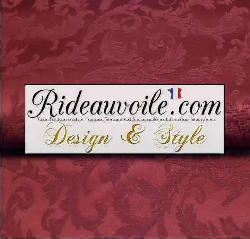 Tissu Jacquard Baroque Bordeaux ameublement Damasco mètre largeur 330cm
