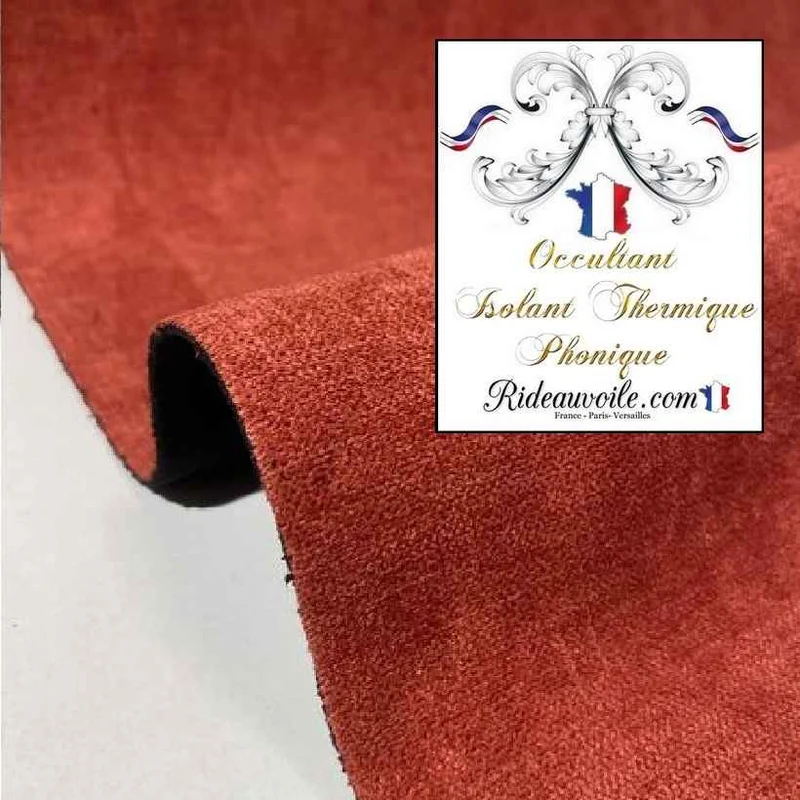 Tissu brique isolant thermique - Rideau occultant thermique - Tissu rideau phonique