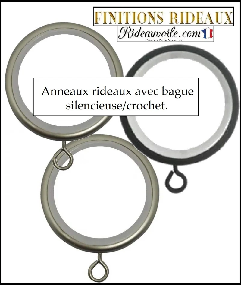 Boutique tringles accessoires anneaux à bagues accrocher Finition rideau voilage