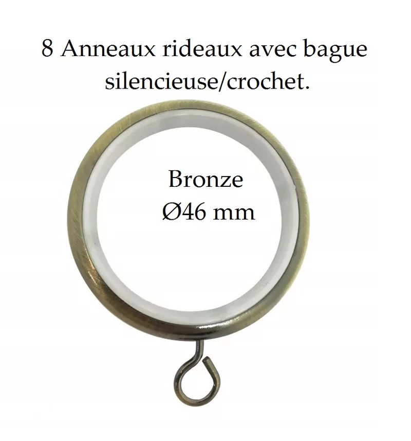 Boutique tringles accessoires anneaux à bagues accrocher Finition rideau voilage