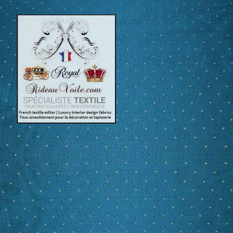Tissu ameublement Jacquard bleu au mètre rayures Damasco Baroque rideau