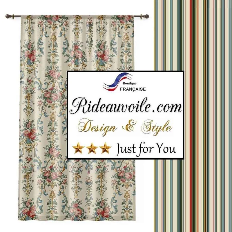 Tissu Beige Baroque ameublement Jacquard rayé rayure Rococo ligne mètre rideau