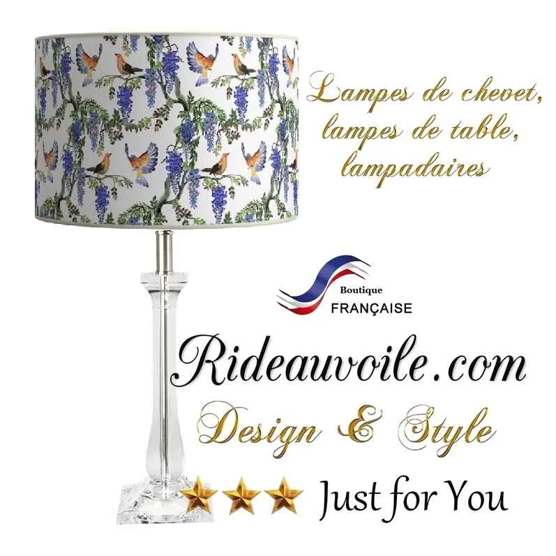 Boutique Abat-jour oiseaux fleurs Luminaire suspendre à poser sur mesure