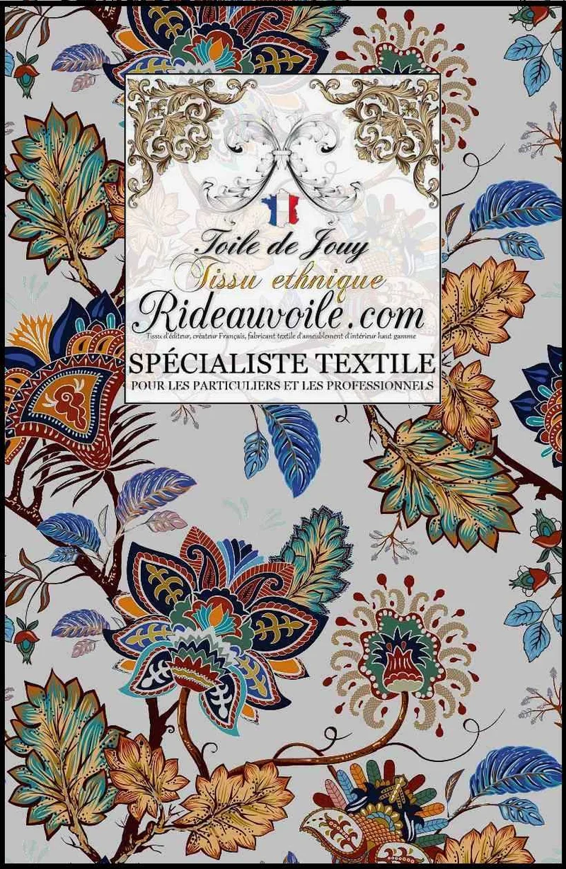 Editeur Tissus, Papiers Peints & abats jours motifs Toile de Jouy JAIPUR Batik Paisley