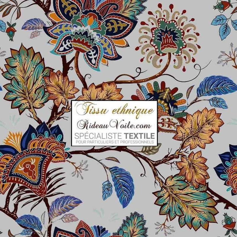Editeur Tissus, Papiers Peints & abats jours motifs Toile de Jouy JAIPUR Batik Paisley