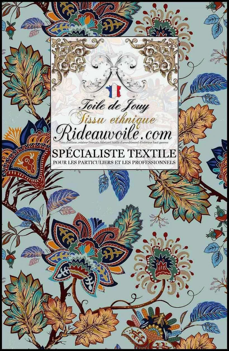 Tissu éditeur créateur ameublement luxe - Tissus Toile de Jouy JAIPUR Batik Paisley