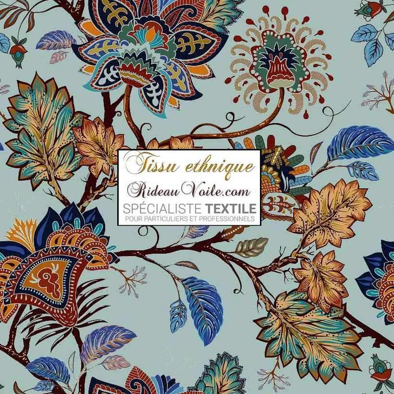 Tissu éditeur créateur ameublement luxe - Tissus Toile de Jouy JAIPUR Batik Paisley