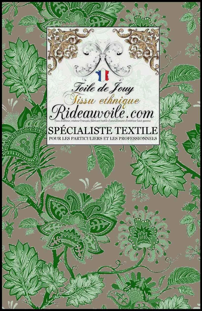 Tissu d'ameublement luxe - Tissus motifs Toile de Jouy JAIPUR Art Batik Paisley mètre