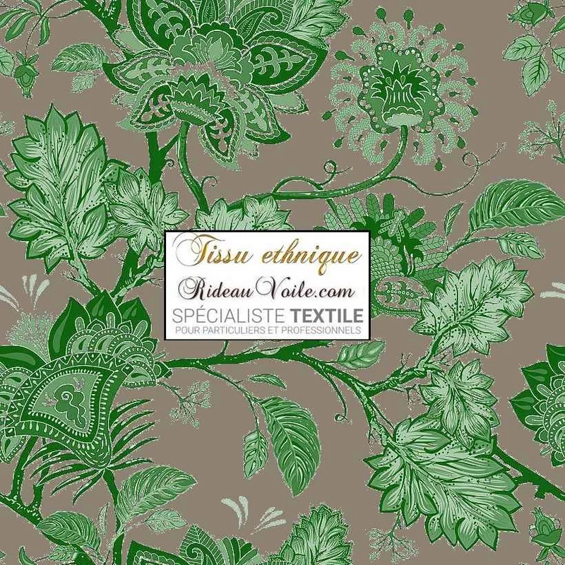 Tissu d'ameublement luxe - Tissus motifs Toile de Jouy JAIPUR Art Batik Paisley mètre