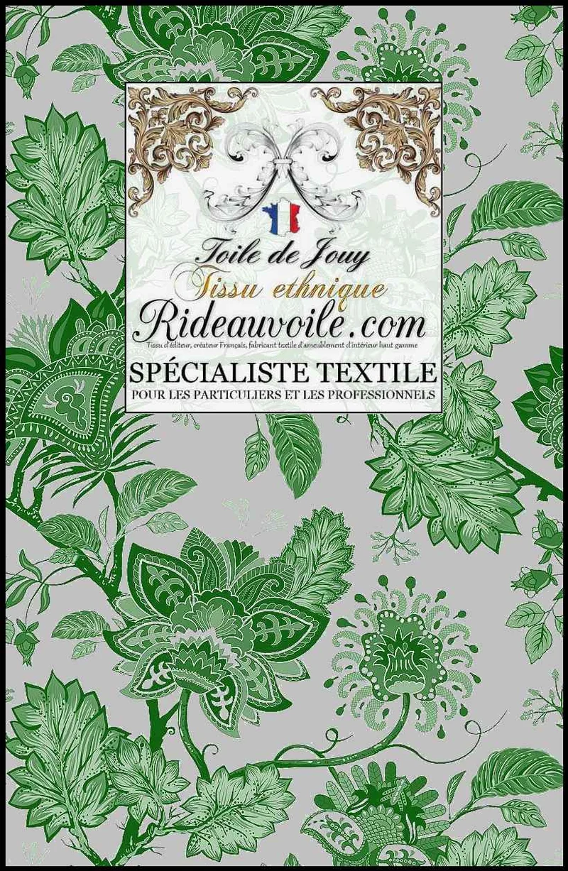 Tissu architecte rénovation décoration imprimé Toile de Jouy JAIPUR Art Batik Paisley