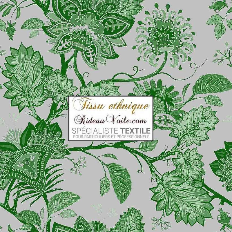 Tissu architecte rénovation décoration imprimé Toile de Jouy JAIPUR Art Batik Paisley