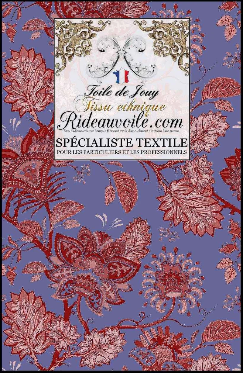 Imprimé Toile de Jouy JAIPUR Batik Paisley rouge mètre | Editeur Tissus, Papiers Peints