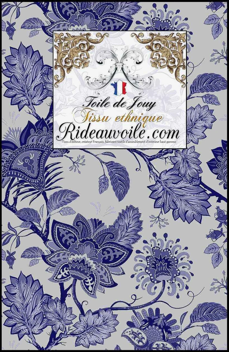 Décoration tapisserie tissu ameublement cachemire Paisley Toile de Jouy JAIPUR mètre