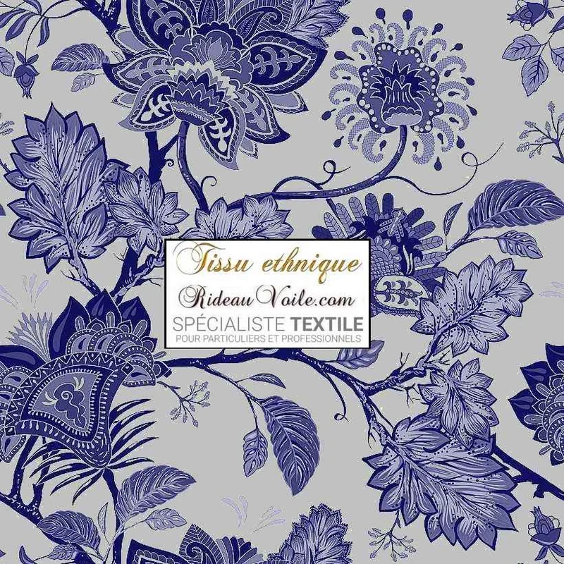 Décoration tapisserie tissu ameublement cachemire Paisley Toile de Jouy JAIPUR mètre