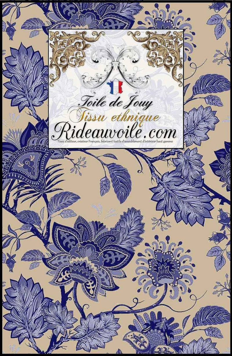 Editeur textile ameublement Français cachemire Paisley Toile de Jouy JAIPUR mètre