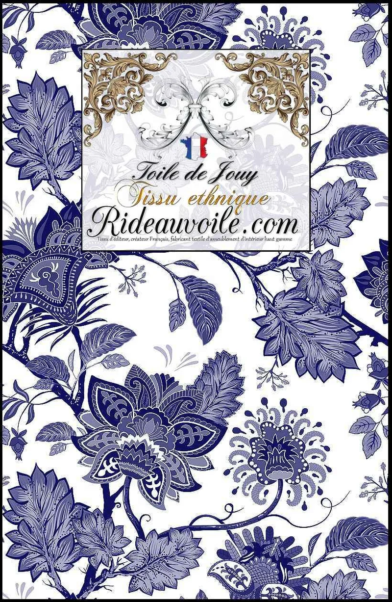 Tissu éditeur architecte intérieur cachemire Paisley Toile de Jouy JAIPUR mètre rideau