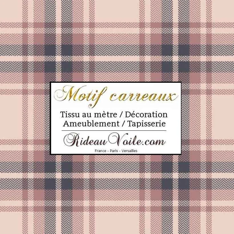 Tissu laine d'ameublement écossais tartan carreaux rose mètre rideau tapisserie