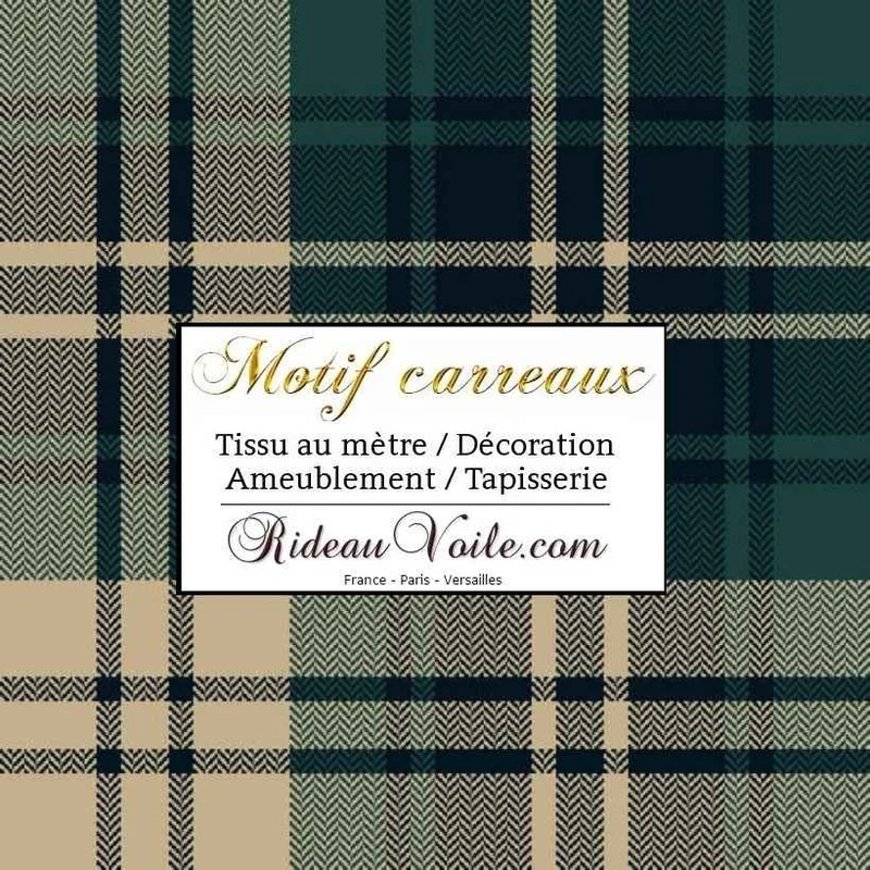 Laine tissu d'ameublement écossais tartan carreaux vert mètre rideau tapisserie
