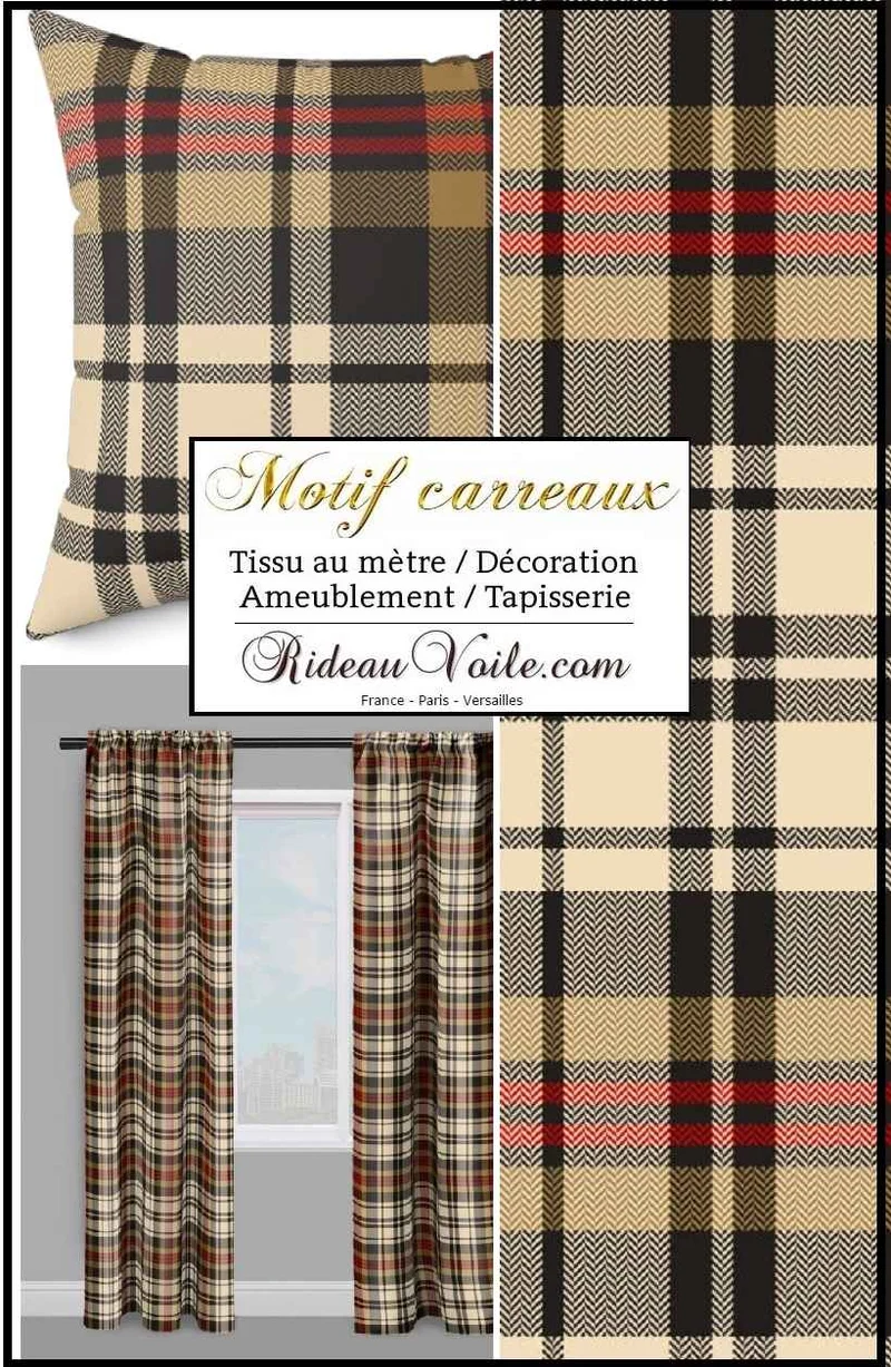 Laine tissu d'ameublement écossais tartan carreaux mètre rideau tapisserie
